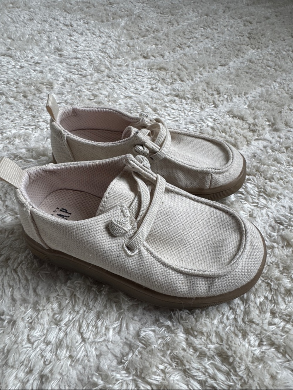 GAP Kids Light Beige Canvas Slip-On Sneakers